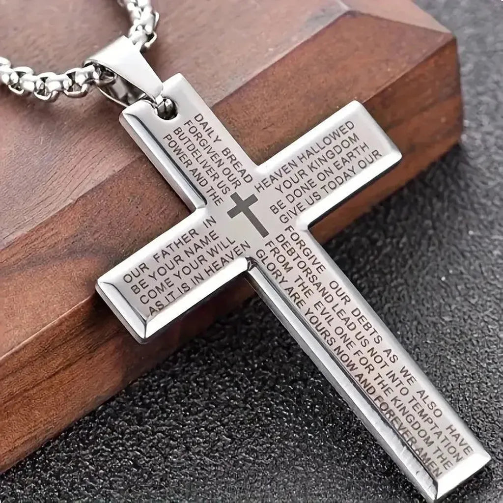 Modern Unisex Necklace with Hanging Cross