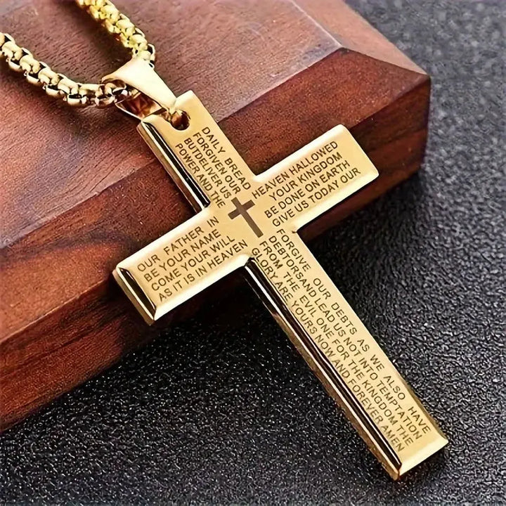 Modern Unisex Necklace with Hanging Cross