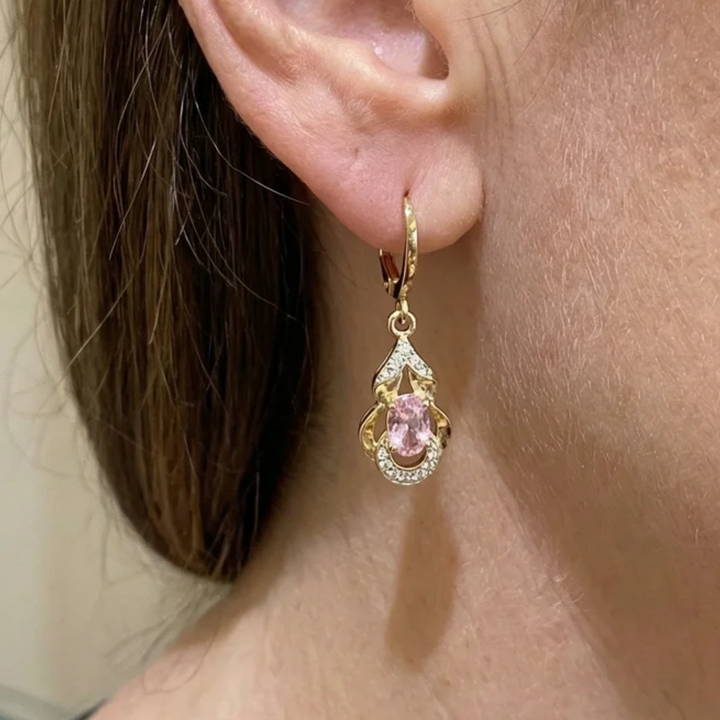 Moonlight Rose Drop Earrings | Rose Gold