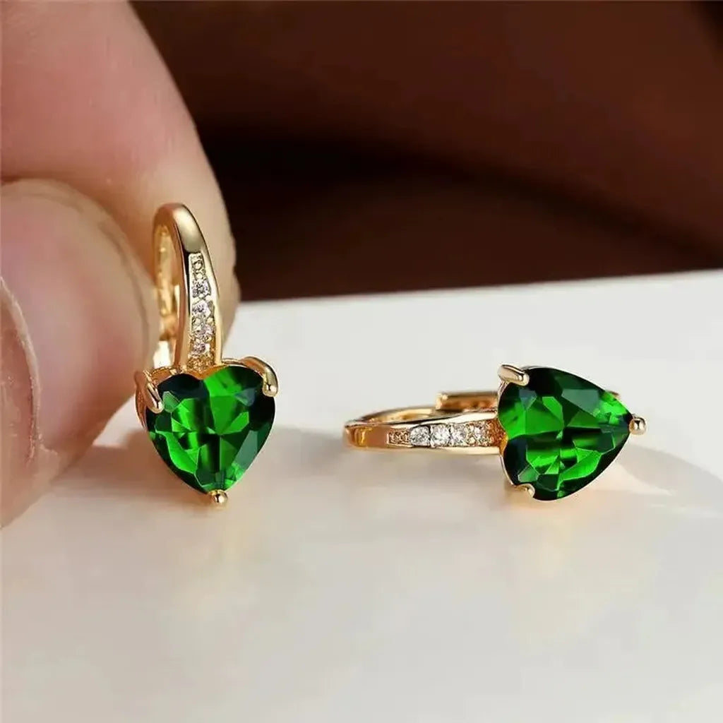 Heartstone Emerald Earrings