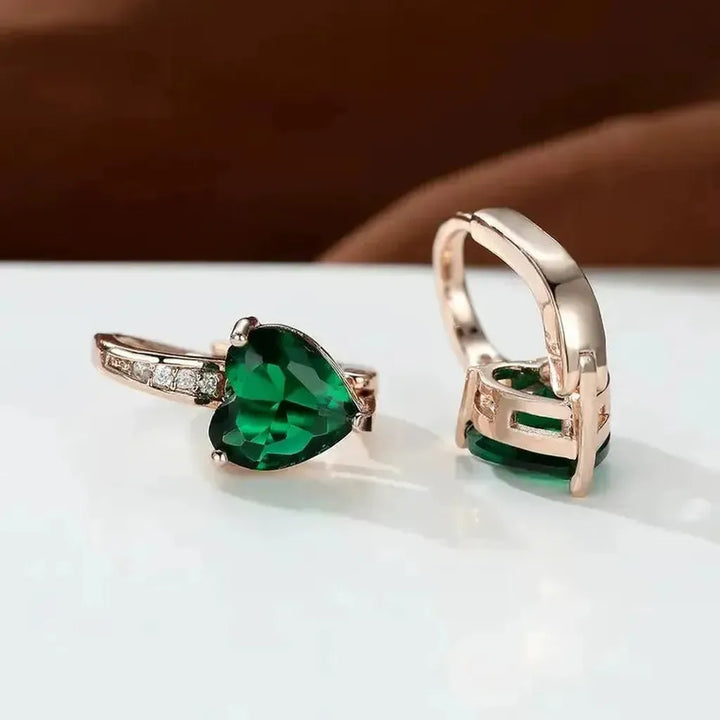 Heartstone Emerald Earrings
