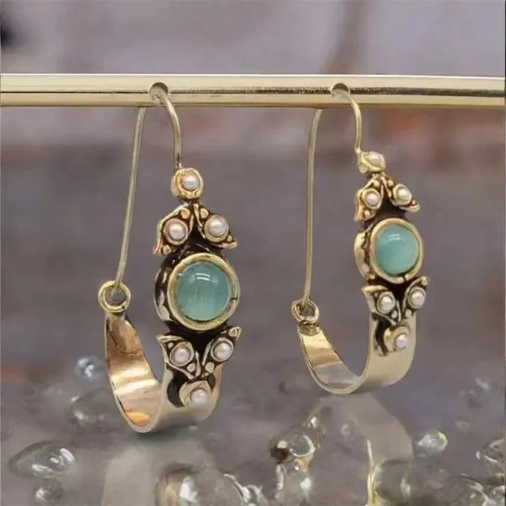 Earrings in Ethno-Retro Style with Pendant