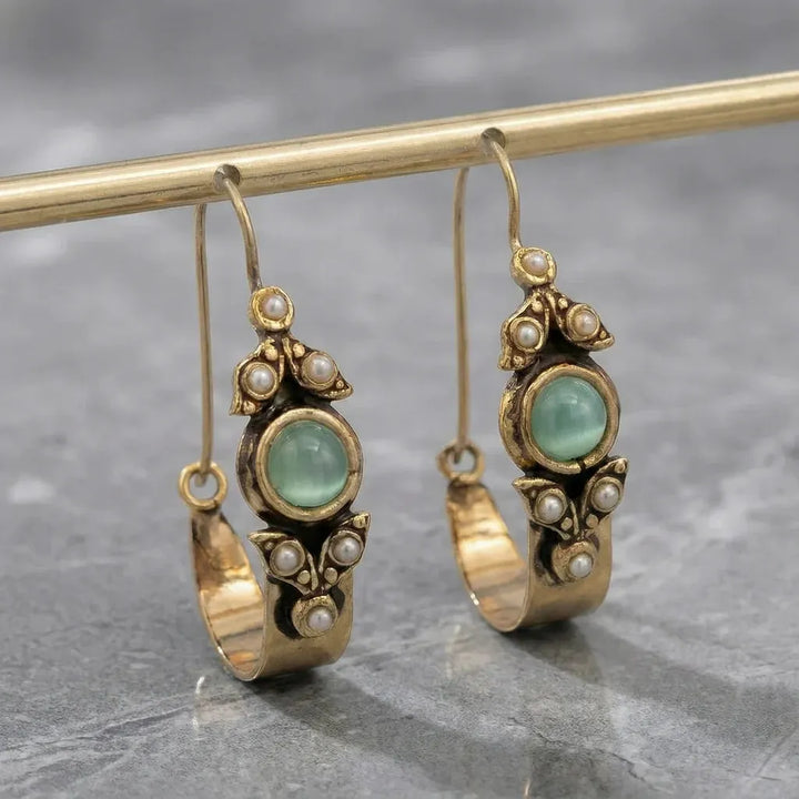 Earrings in Ethno-Retro Style with Pendant