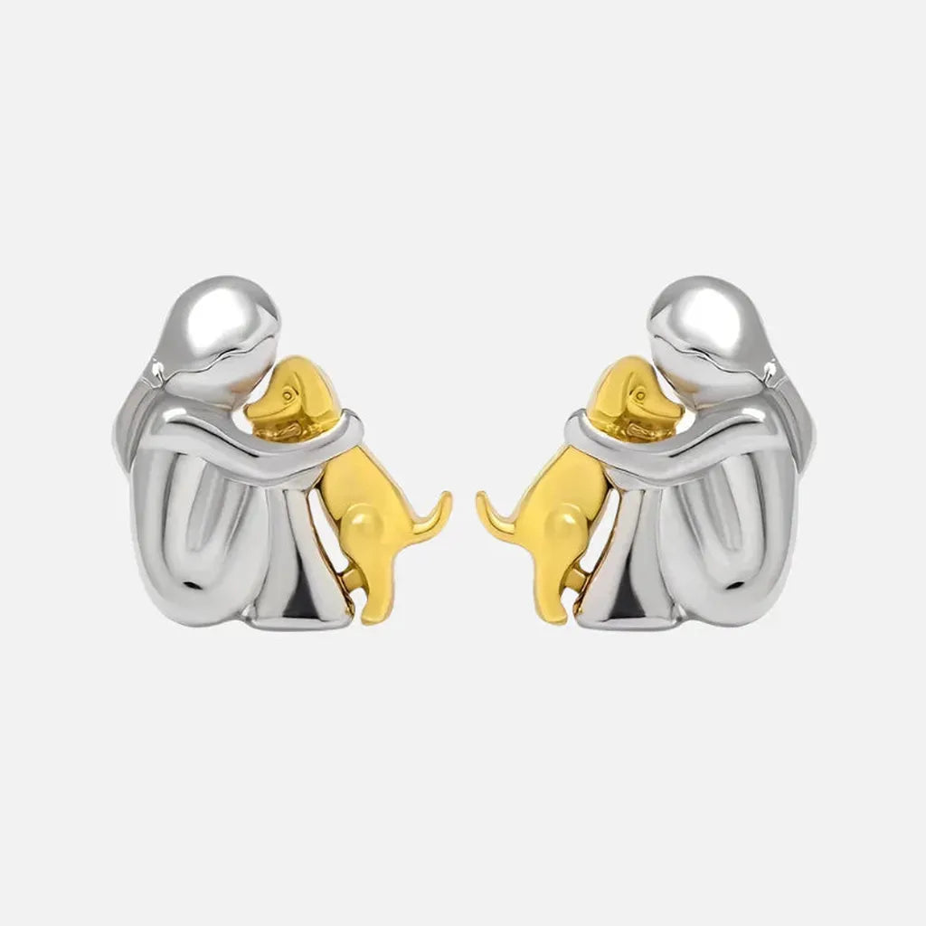Earrings in Two Colours, White Gold and Gold
