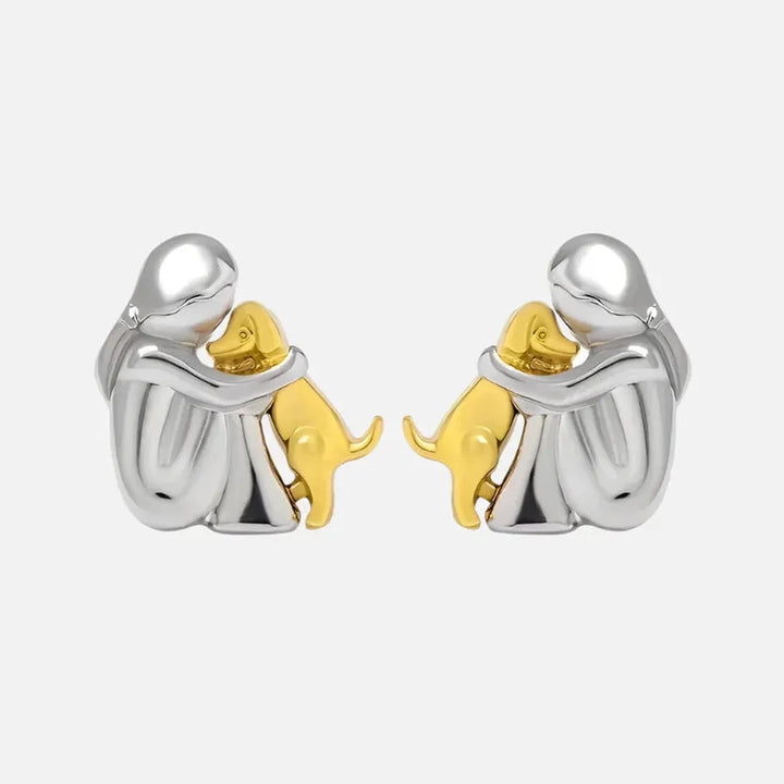 Earrings in Two Colours, White Gold and Gold