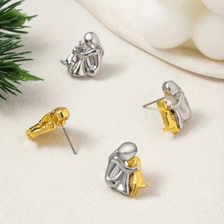 Earrings in Two Colours, White Gold and Gold