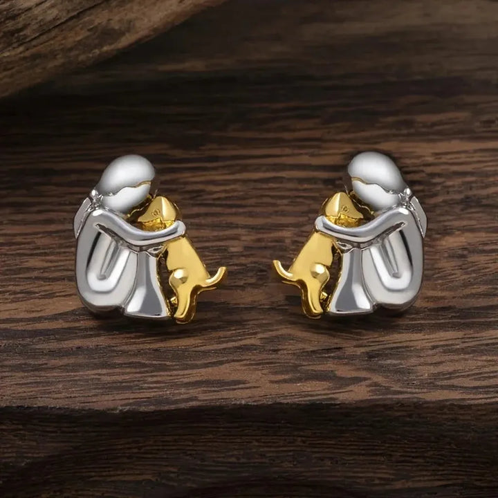 Earrings in Two Colours, White Gold and Gold