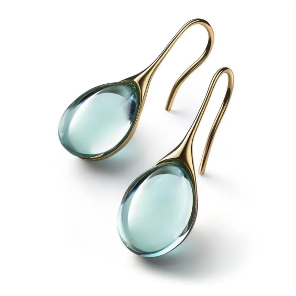 Earrings with Embedded Opal