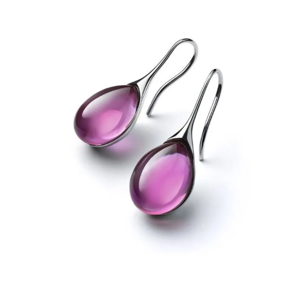 Earrings with Embedded Opal