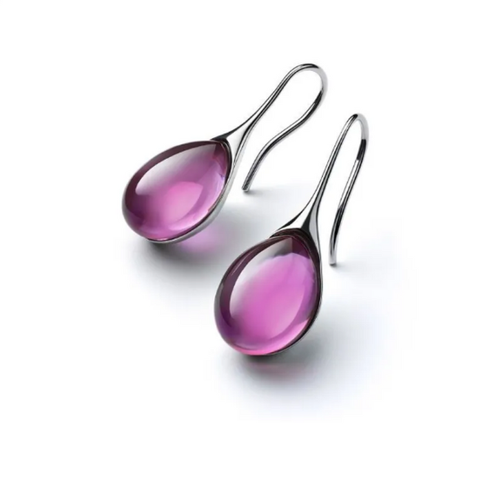 Earrings with Embedded Opal