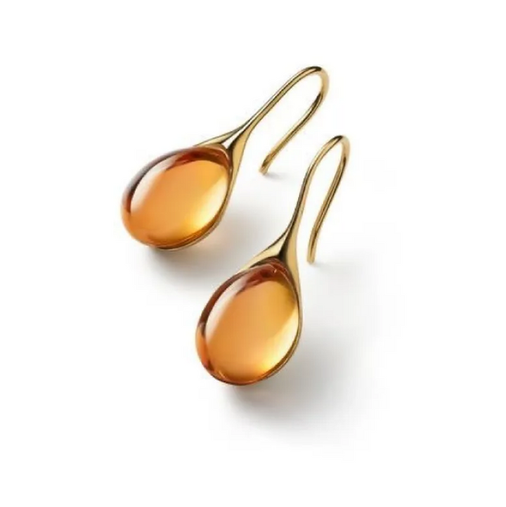 Earrings with Embedded Opal