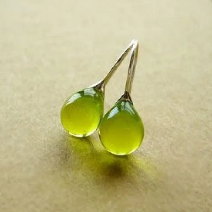 Earrings with Embedded Opal