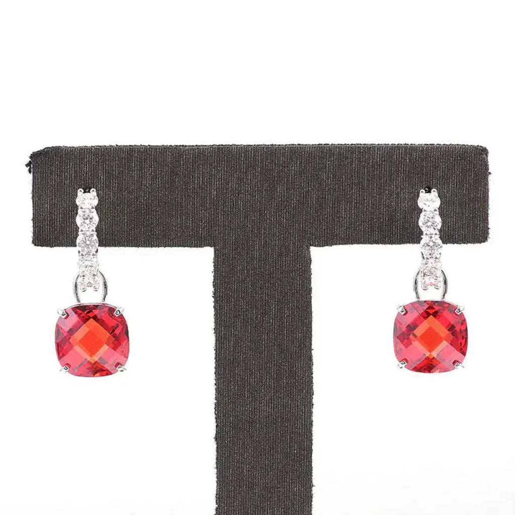 Earrings with Ruby and Diamond