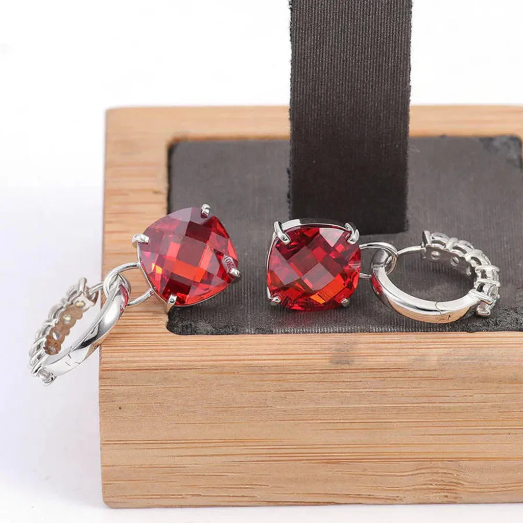 Earrings with Ruby and Diamond