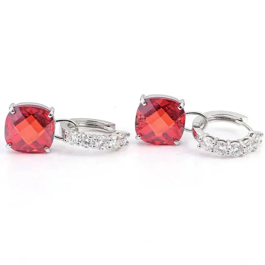 Earrings with Ruby and Diamond