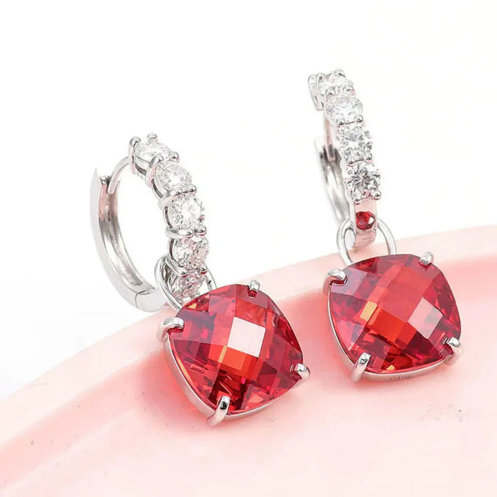Earrings with Ruby and Diamond