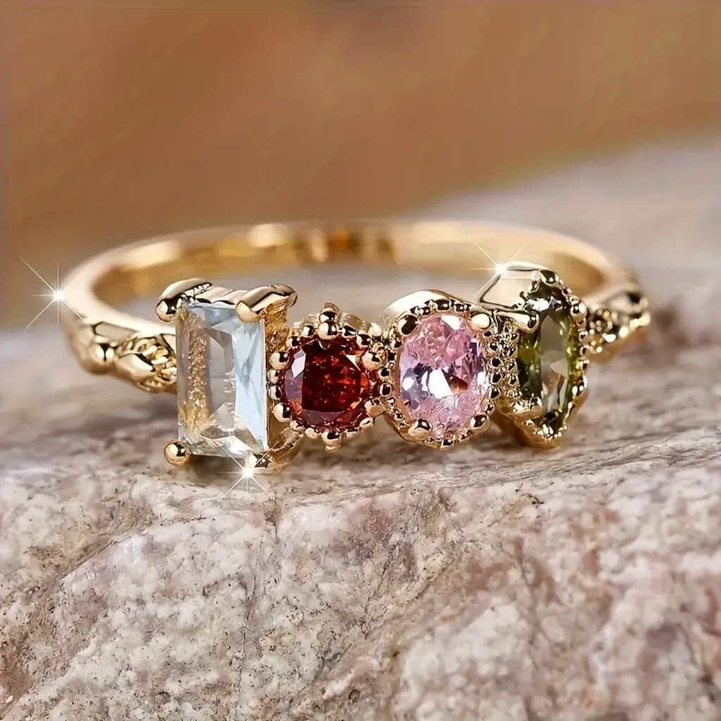 Oriental Flower Ring in Gold
