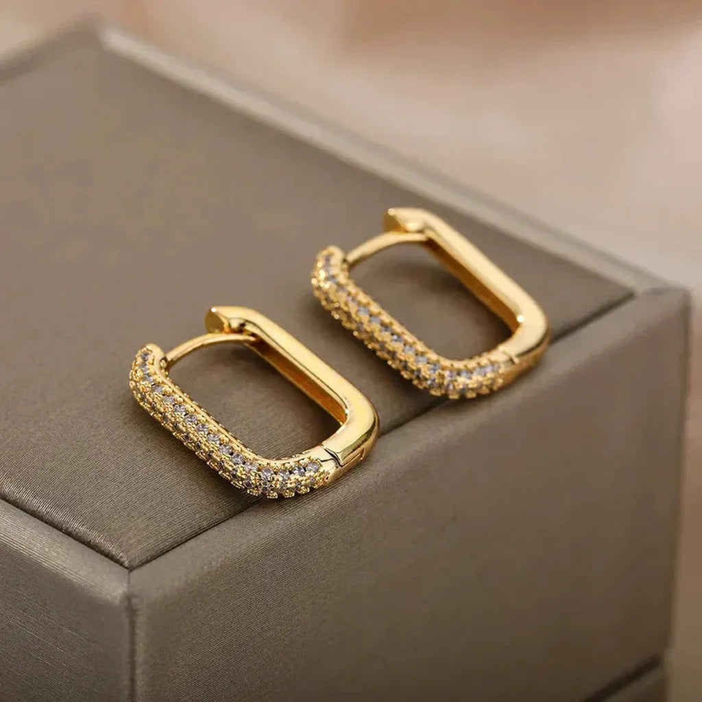 Square and Round Earrings "Valeria"