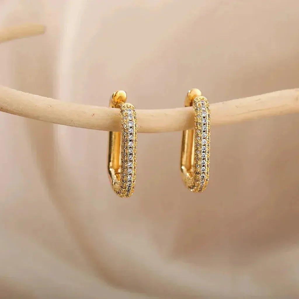 Square and Round Earrings "Valeria"