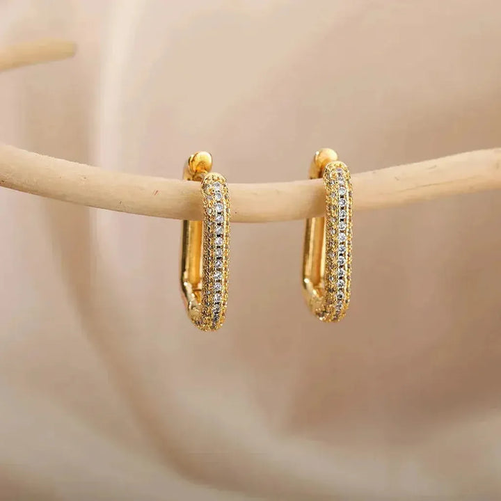 Square and Round Earrings "Valeria"