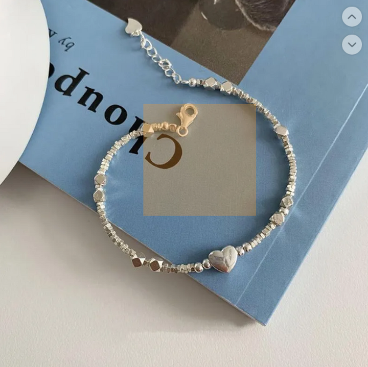 Square White Gold Bracelet "Love"