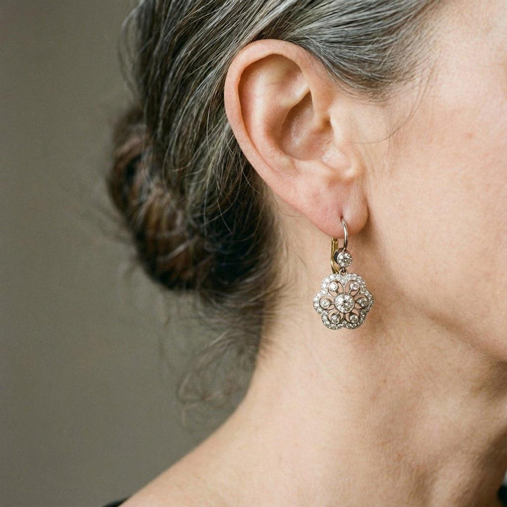 Retro Earrings with Crystals