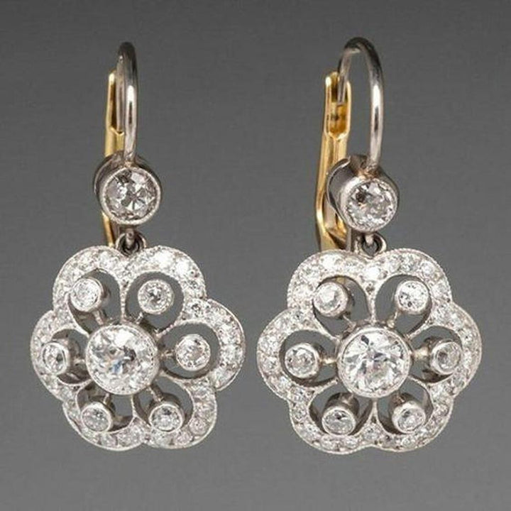 Retro Earrings with Crystals
