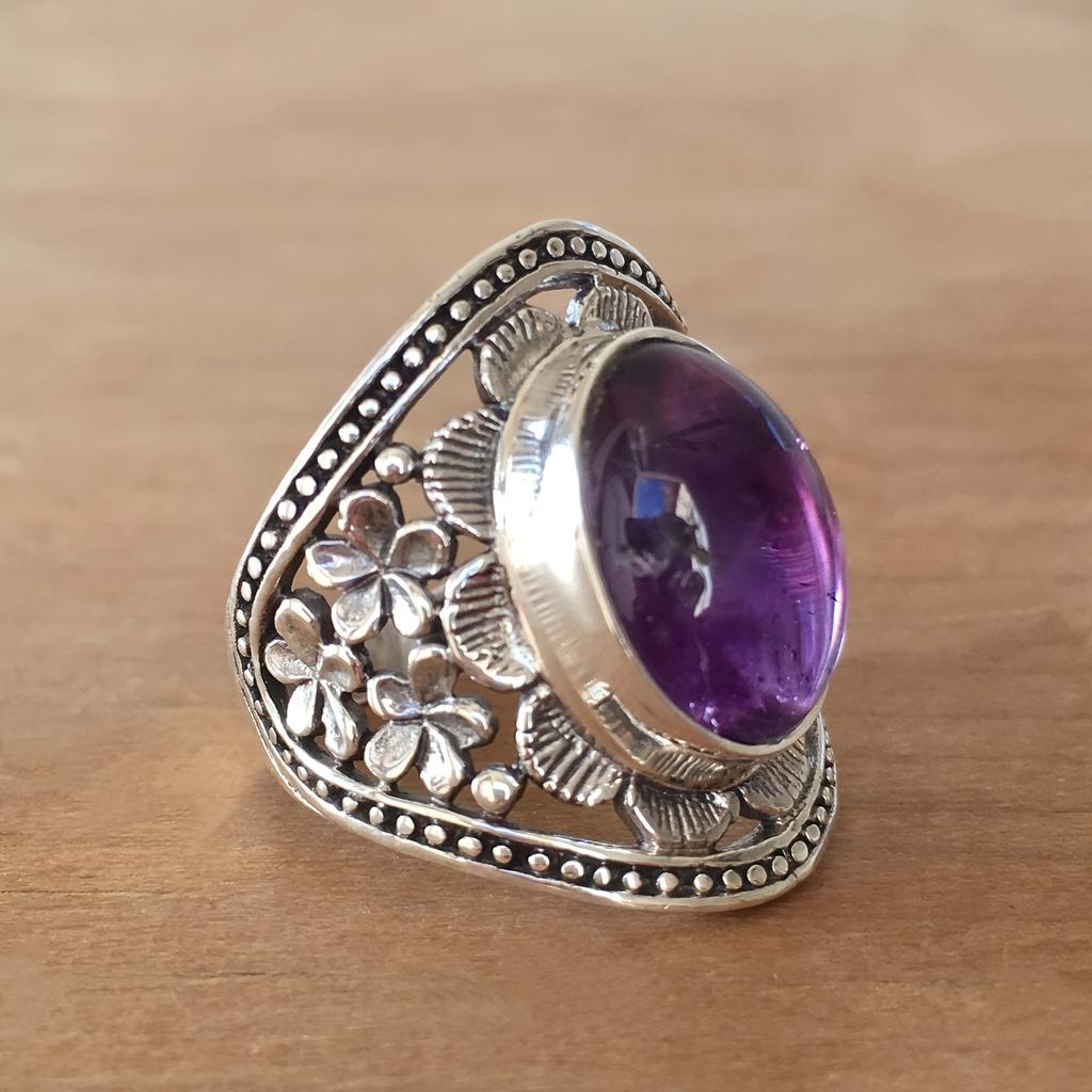 Haida Ring with Amethyst