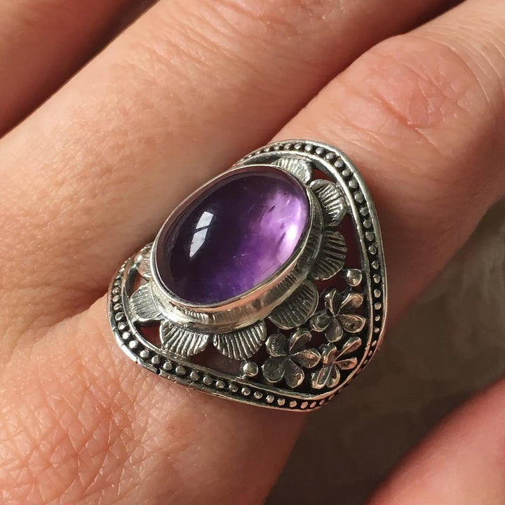 Haida Ring with Amethyst