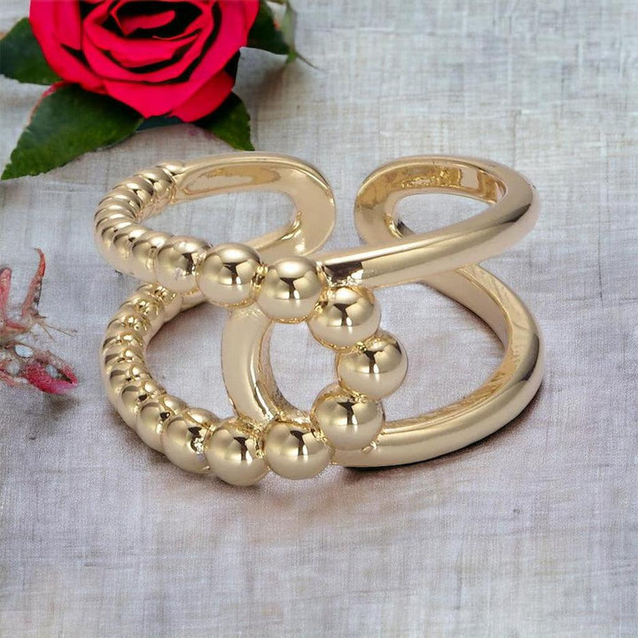 Ring "Vittoria" with twisted double band in gold or white gold