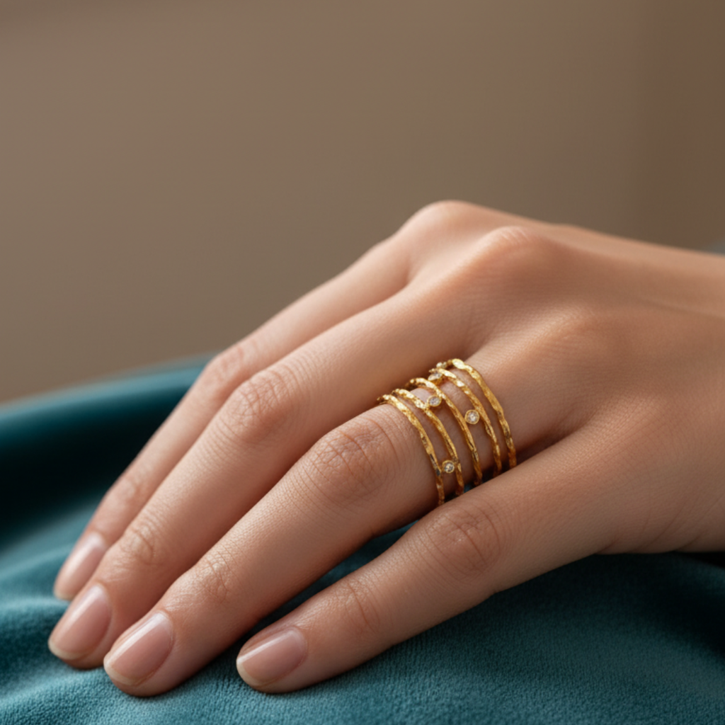 Ring Golden Crown with Shine