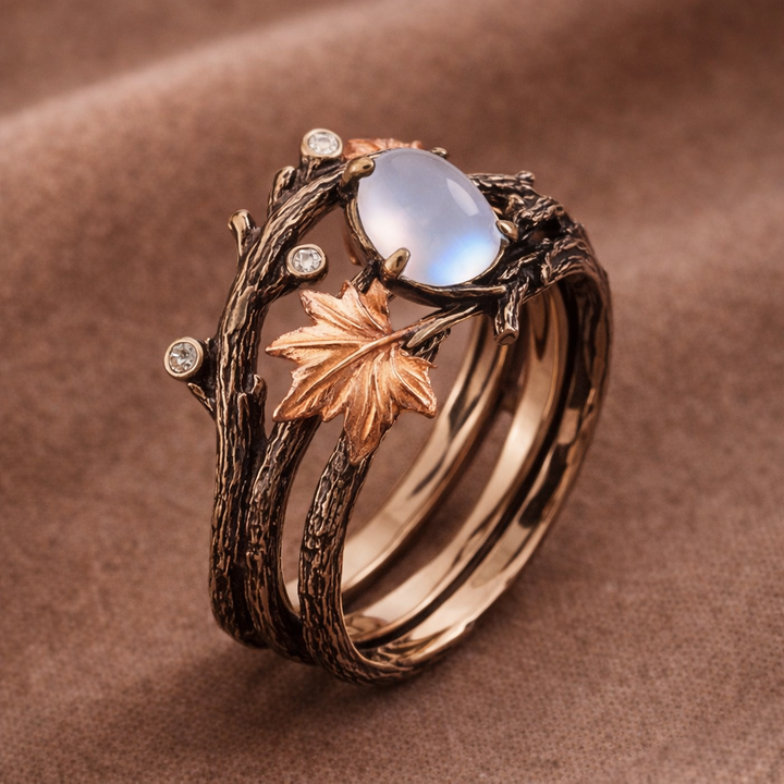 Ring with Natural Moonstone