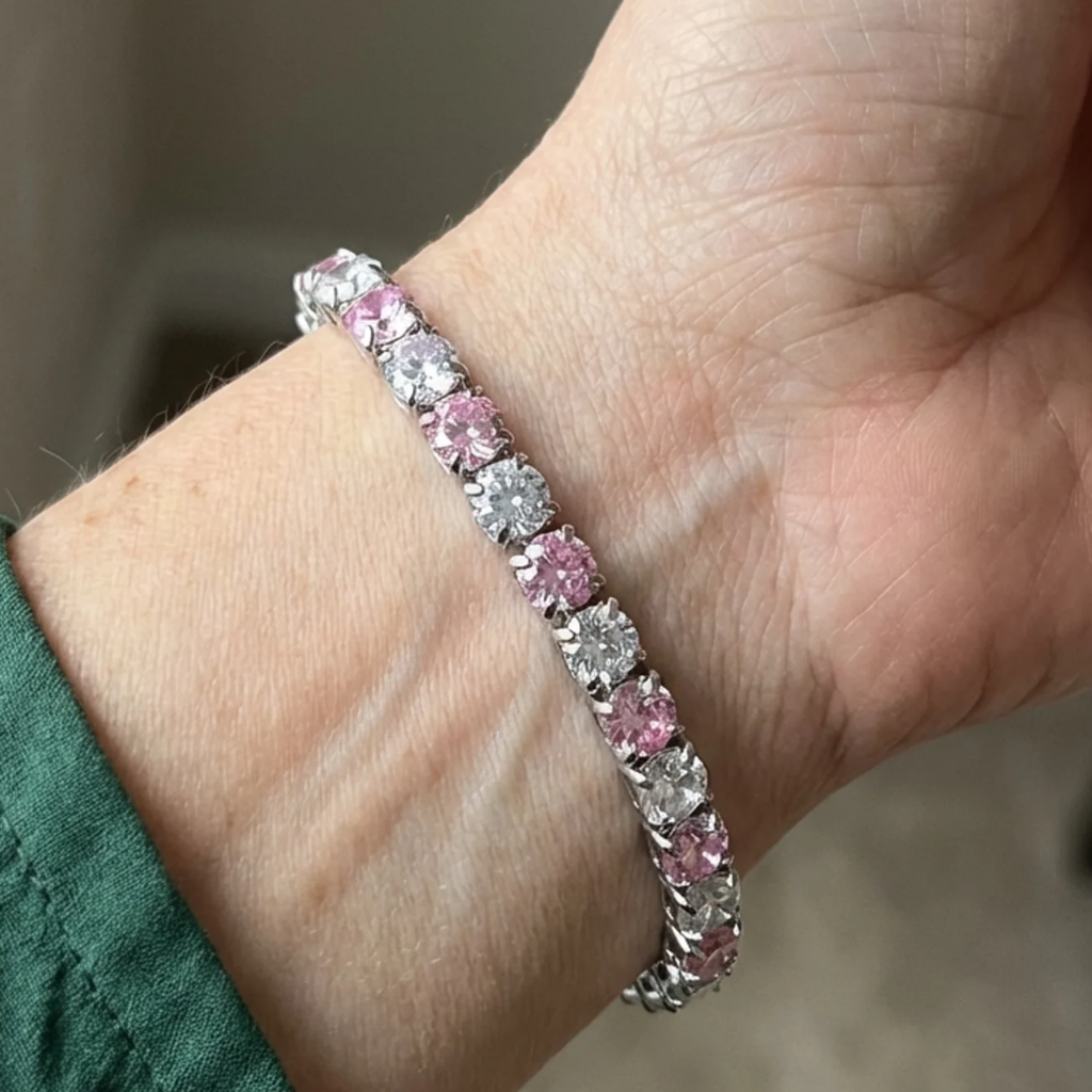 Rose Sapphire Duo Tennis Bracelet | Rose Gold