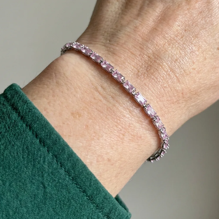 Rose Sapphire Prism Tennis Bracelet | Rose Gold