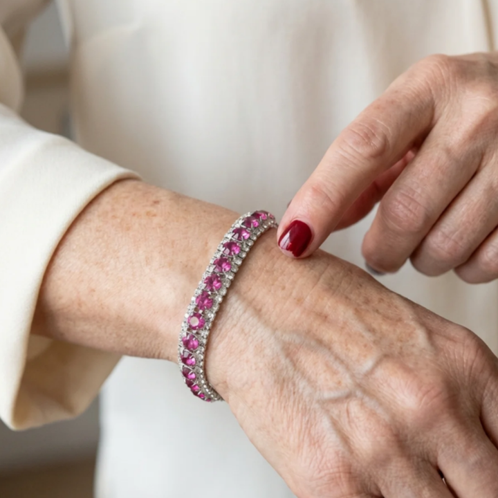 Rose Shine Tennis Bracelet | Gold