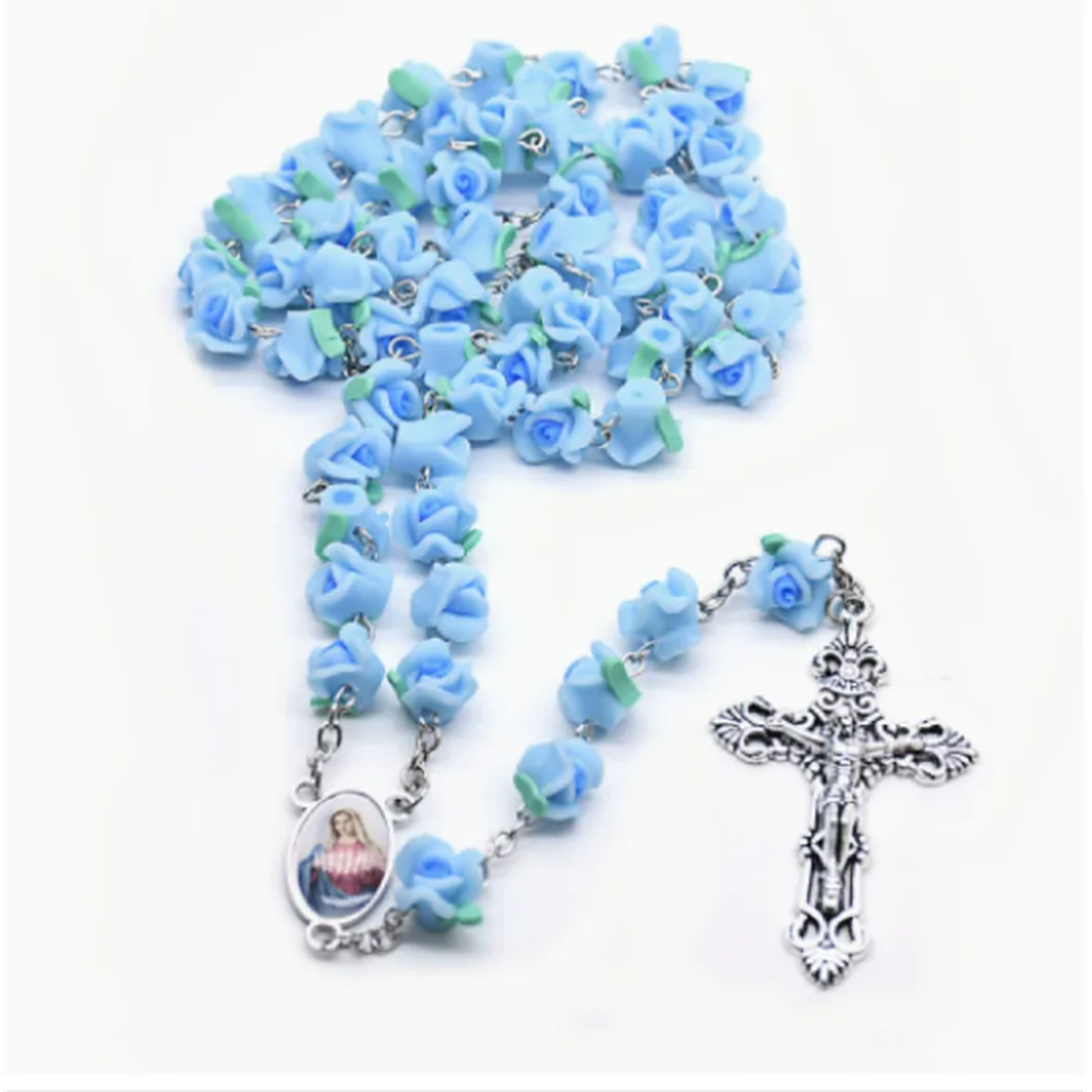 Rosary Necklace with Wheel Charms