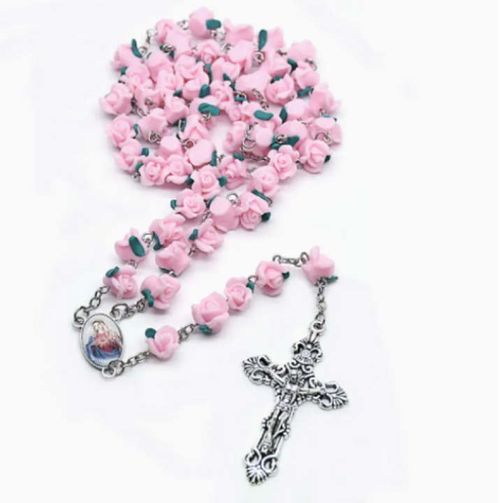 Rosary Necklace with Wheel Charms