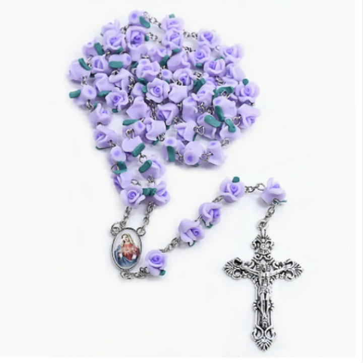 Rosary Necklace with Wheel Charms