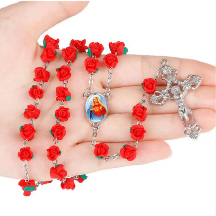 Rosary Necklace with Wheel Charms