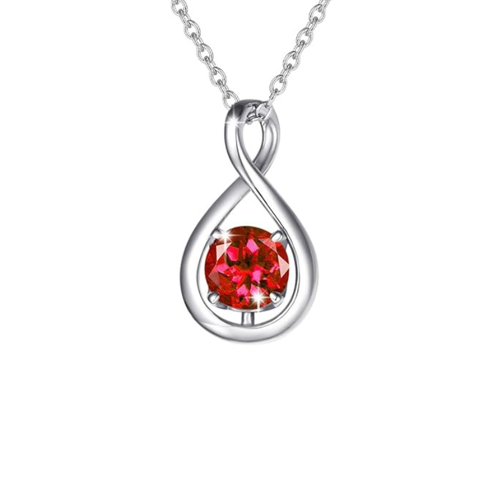 Rubin Infinity Pendant Necklace | White Gold