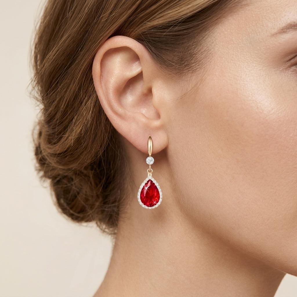 Ruby Drop Earrings