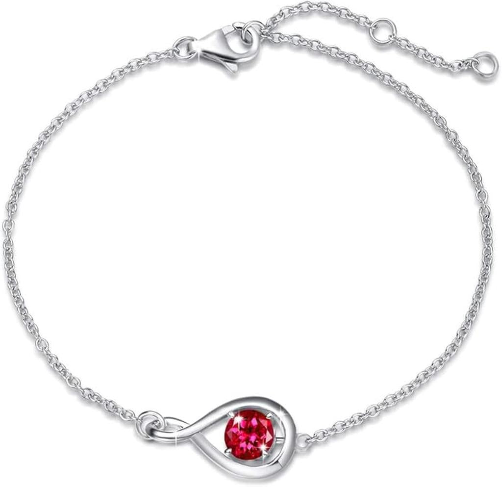Rubin Infinity Bracelet | White Gold
