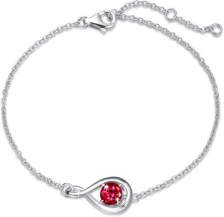 Rubin Infinity Bracelet | White Gold