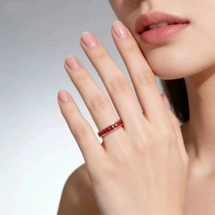 Ruby Ring of the Eternal Series in White Gold