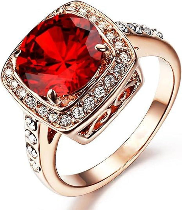Ruby Ring with Rose Gold Band