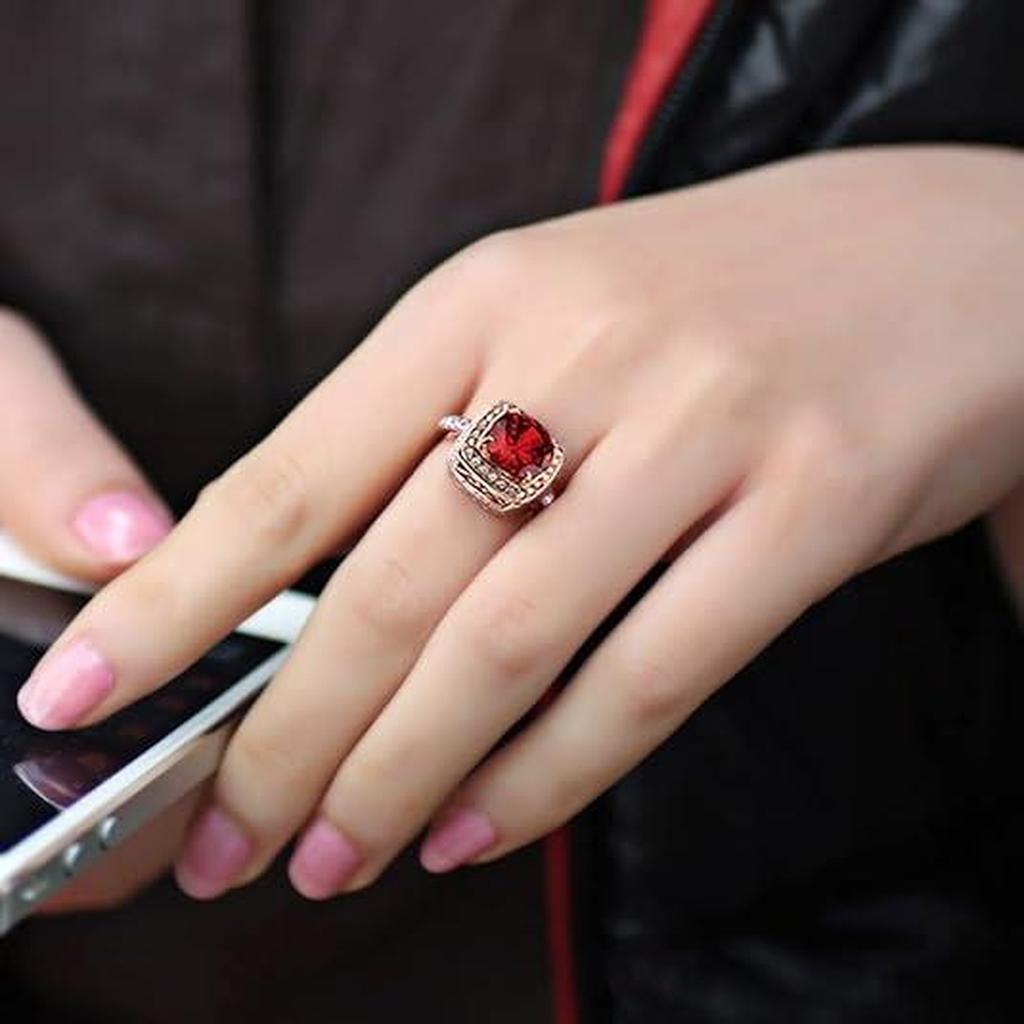 Ruby Ring with Rose Gold Band