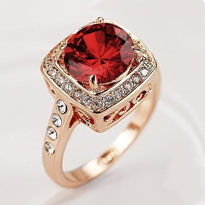 Ruby Ring with Rose Gold Band