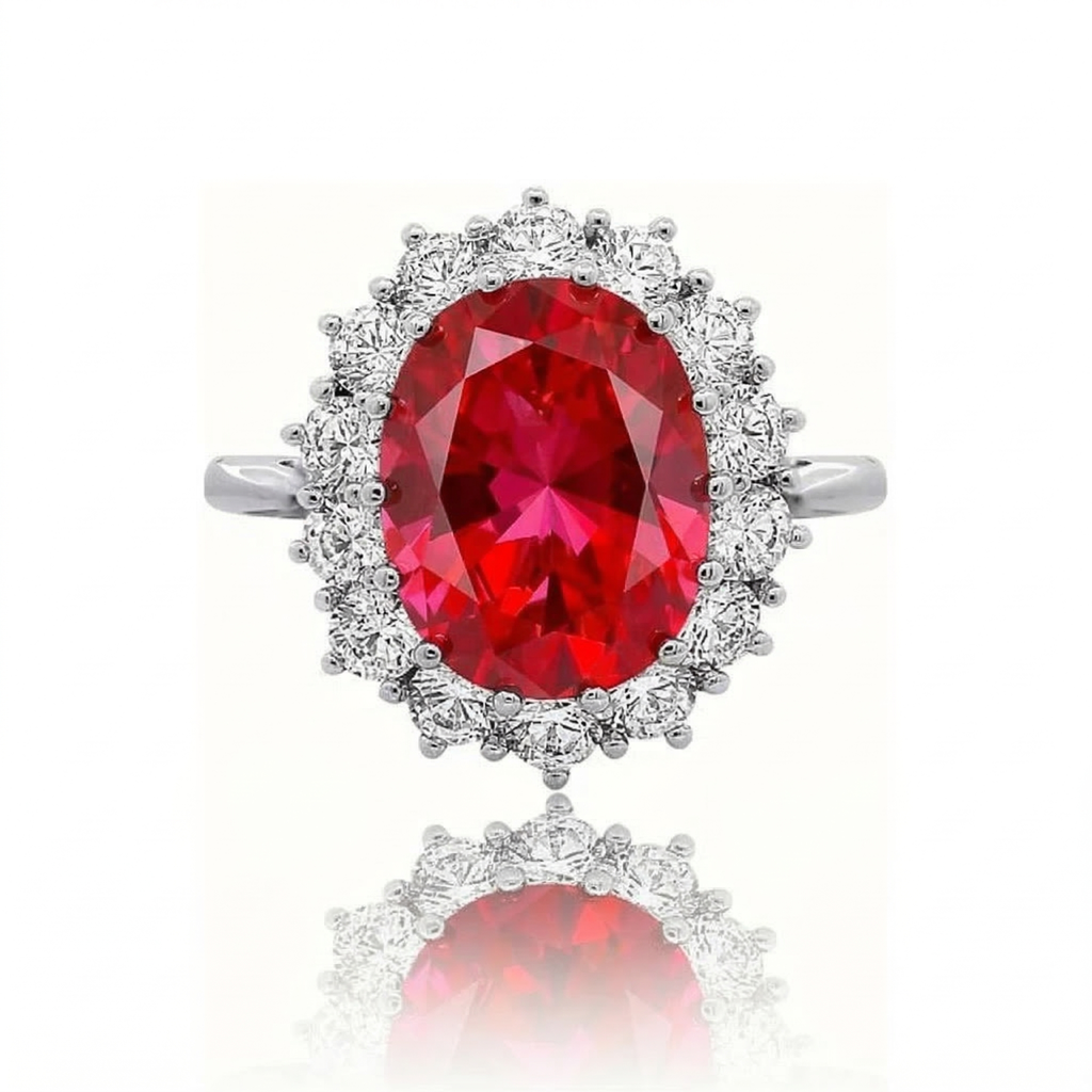 Scarlet Crown Ruby Ring | White Gold