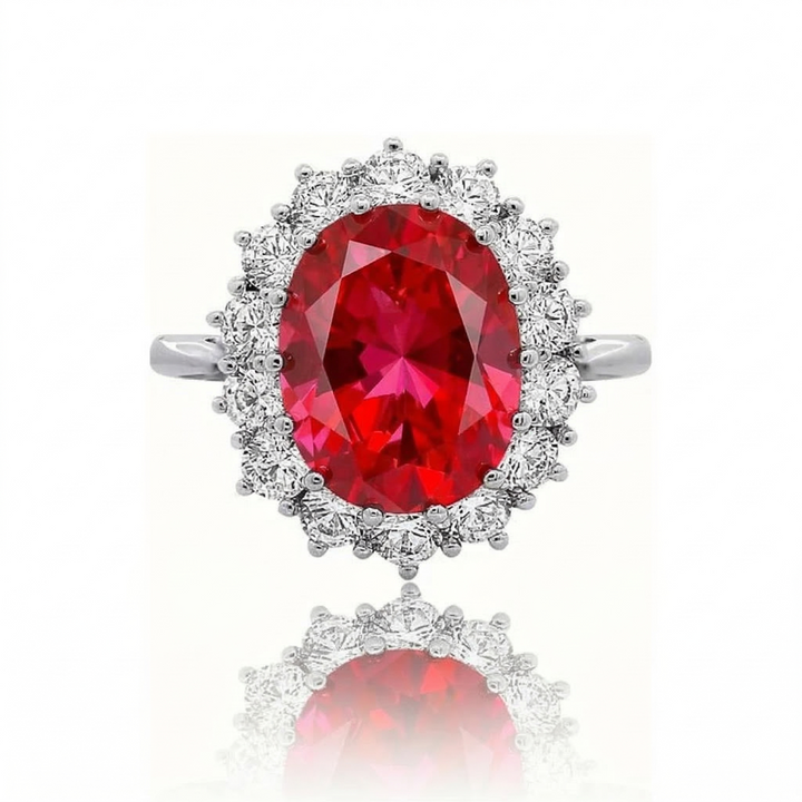 Scarlet Crown Ruby Ring | White Gold
