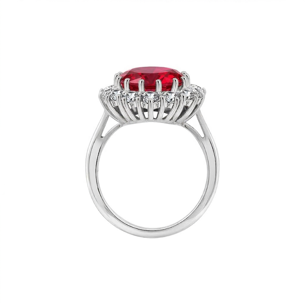 Scarlet Crown Ruby Ring | White Gold